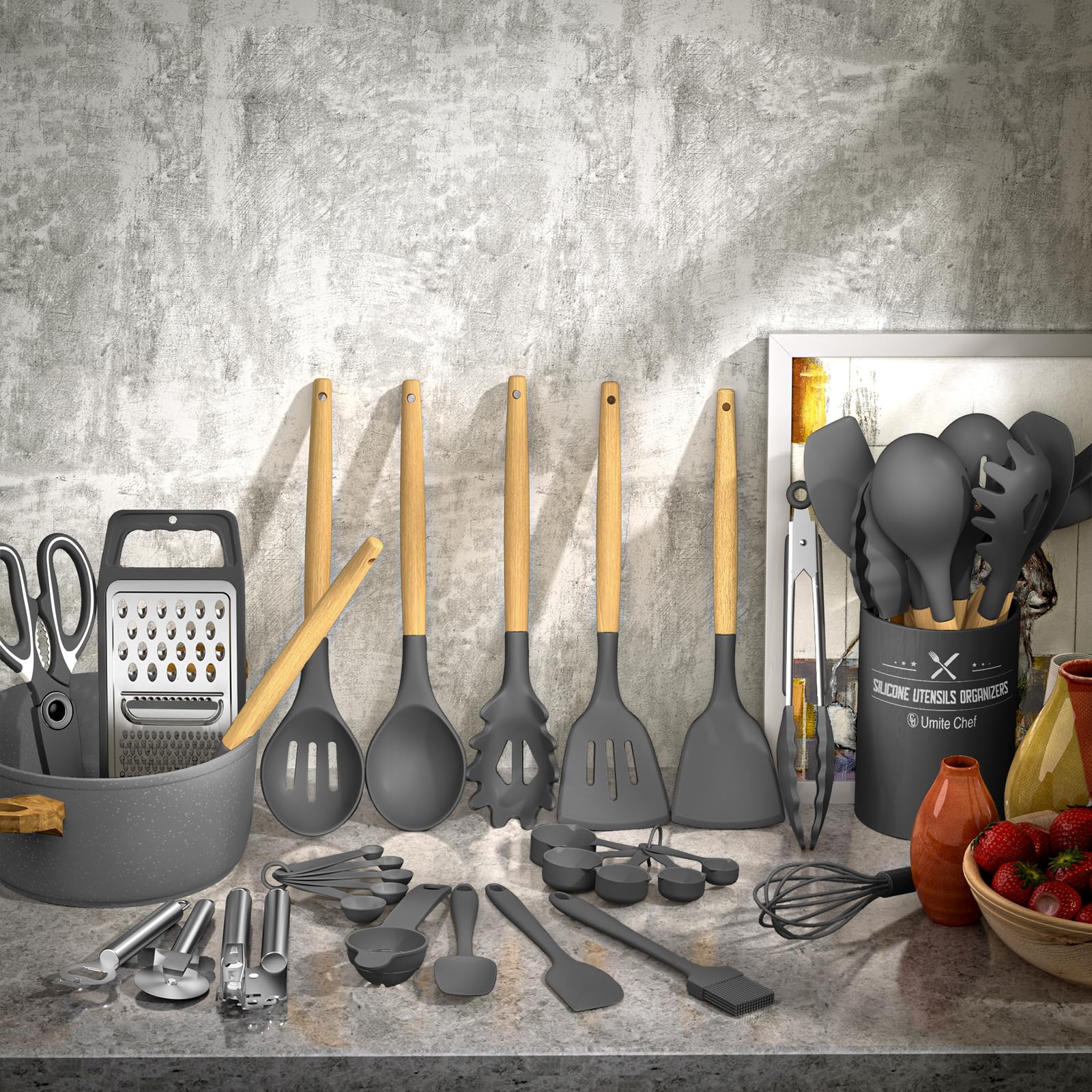 Foto 3 pulgar | Juego De Utensilios De Cocina Umite Chef Silicone 34 Piezas Con Rallador - Venta Internacional.