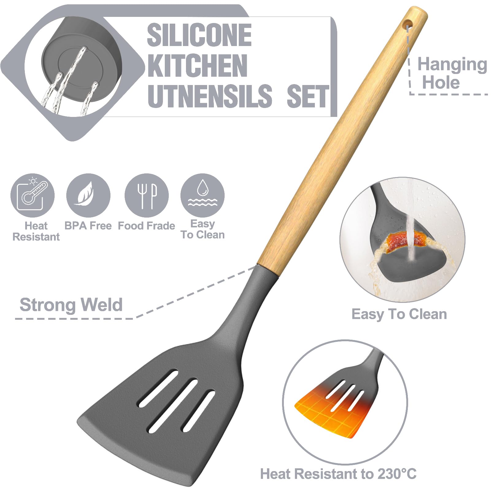 Foto 8 pulgar | Juego De Utensilios De Cocina Umite Chef Silicone 34 Piezas Con Rallador - Venta Internacional.