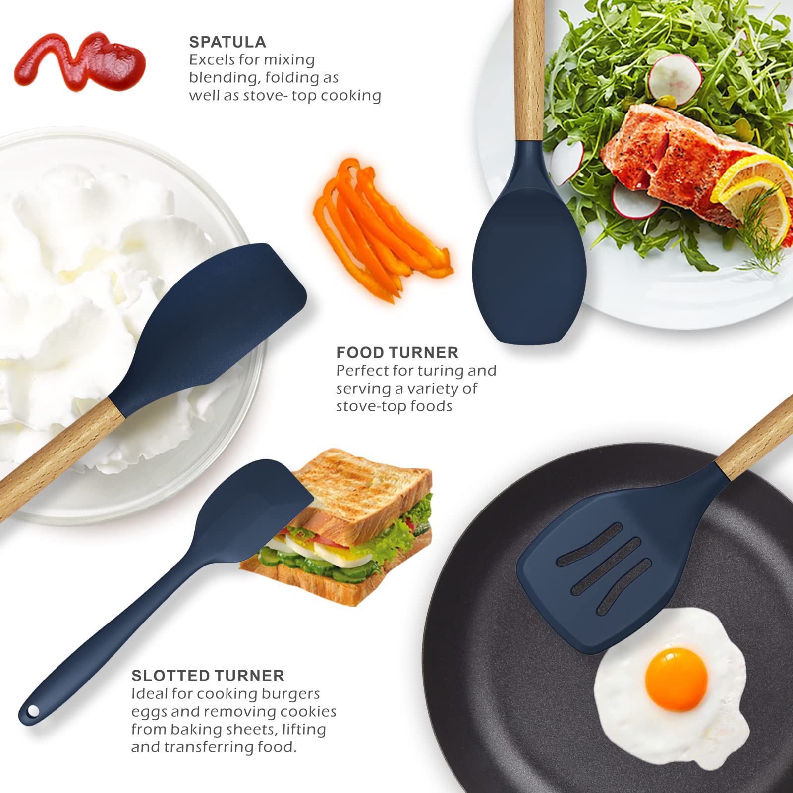 Foto 4 pulgar | Juego De Utensilios De Cocina Oannao Silicone 14 Piezas Resistentes Al Calor - Venta Internacional.