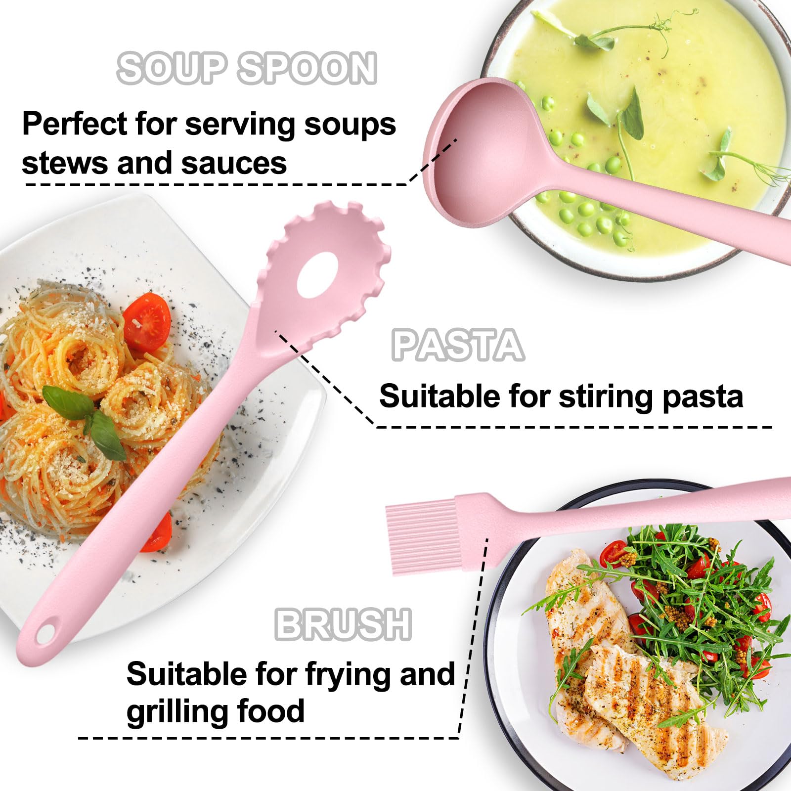Foto 4 pulgar | Juego De Utensilios De Cocina Umite Chef Silicone  22 Piezas Con Soporte  Color Rosa - Venta Internacional.