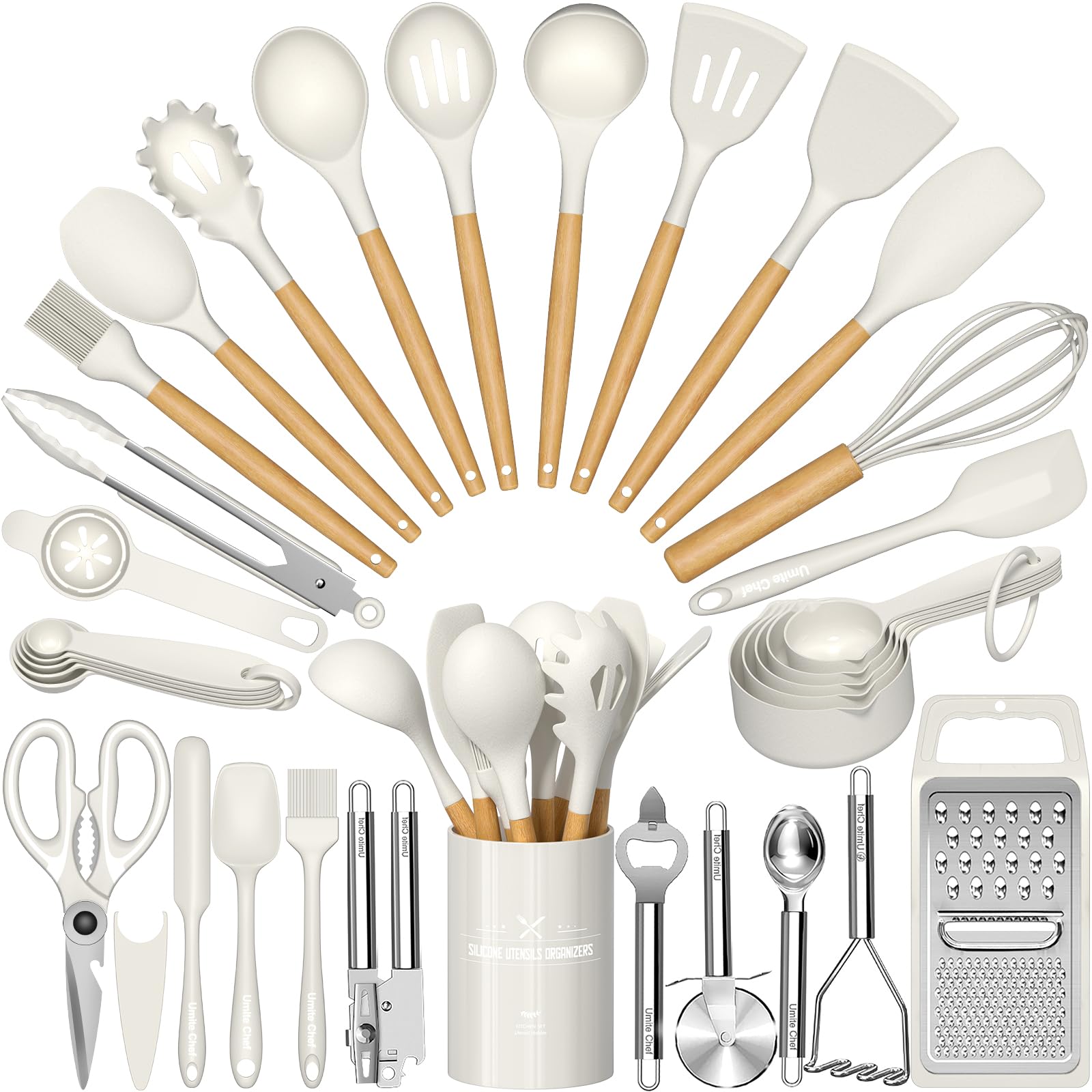 Juego De Utensilios De Cocina Umite Chef Silicone 34 Piezas Con Rallador - Venta Internacional.