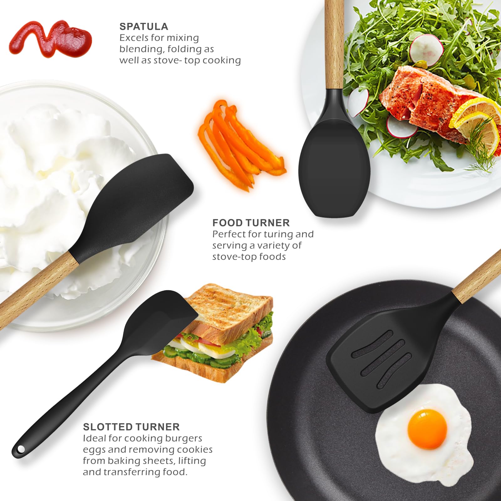 Foto 4 pulgar | Juego De Utensilios De Cocina Oannao De Silicona  14 Piezas  Resistentes Al Calor - Venta Internacional.