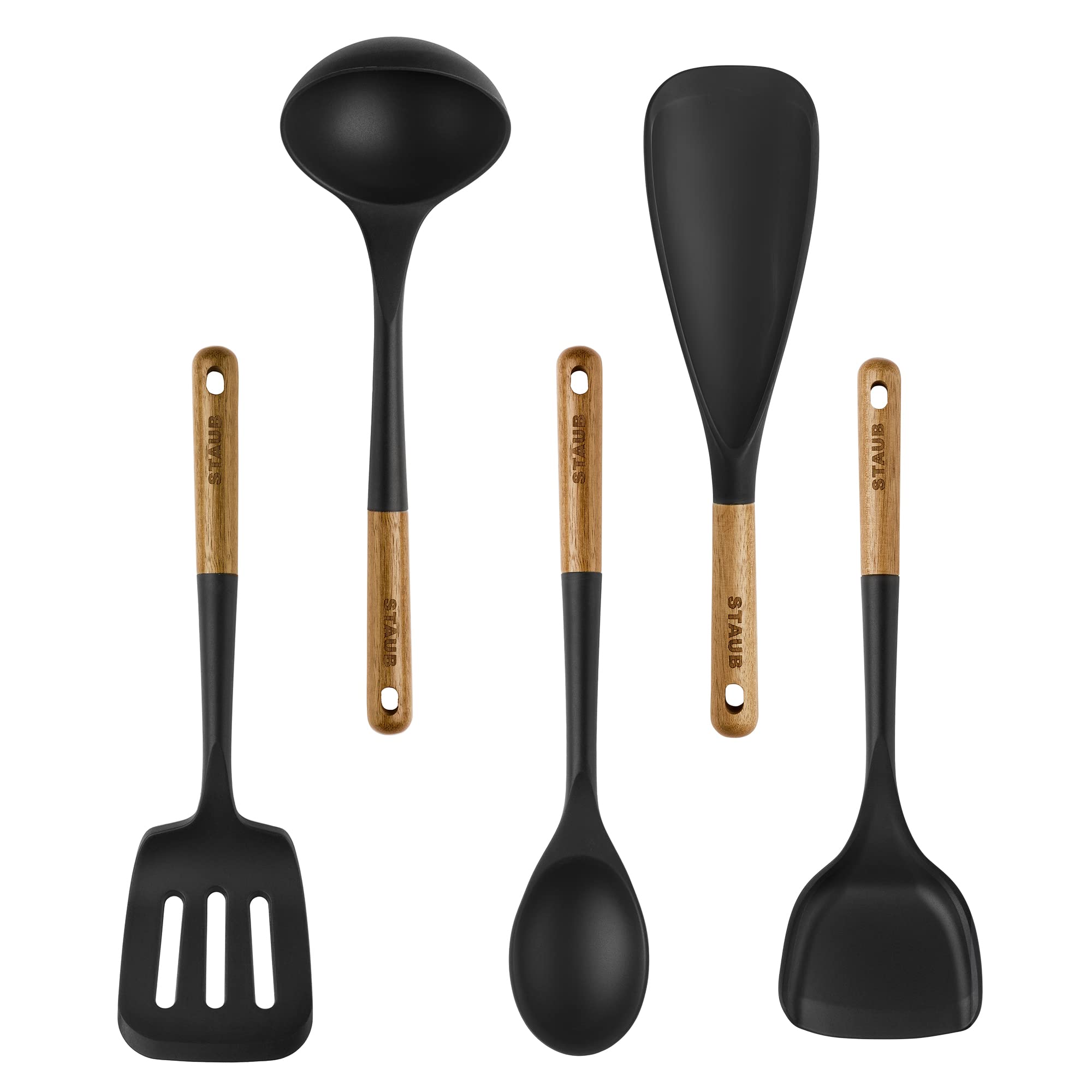 Foto 1 | Juego De Utensilios De Cocina Staub De Silicona Con Mango De Madera  5 Piezas - Venta Internacional.