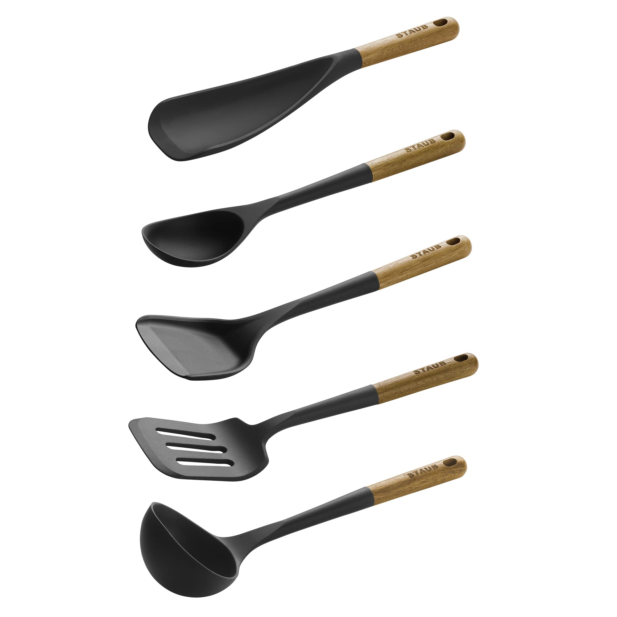 Foto 4 | Juego De Utensilios De Cocina Staub De Silicona Con Mango De Madera  5 Piezas - Venta Internacional.