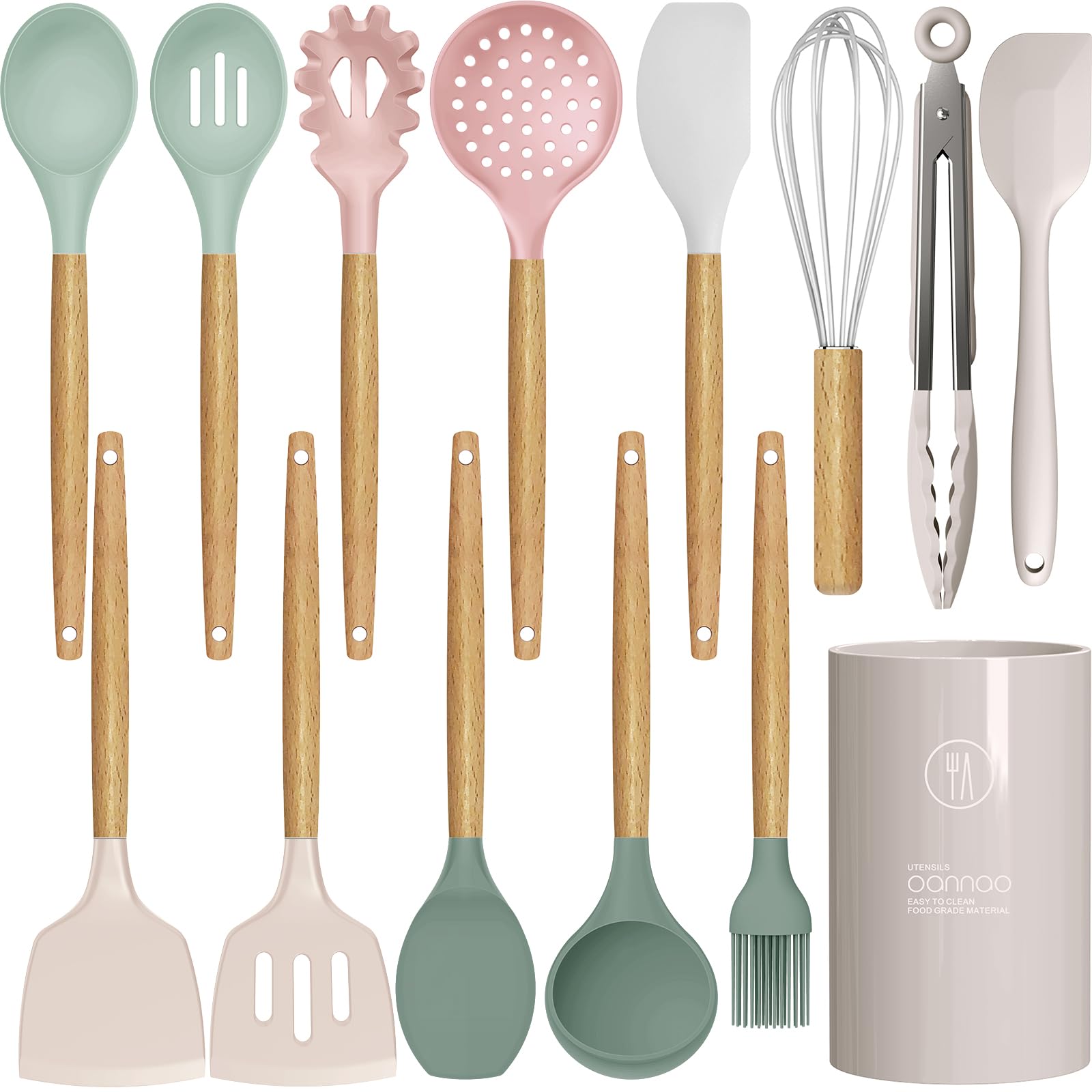 Foto 2 pulgar | Juego De Utensilios De Cocina Oannao Silicone 446°f  Resistente Al Calor - Venta Internacional.