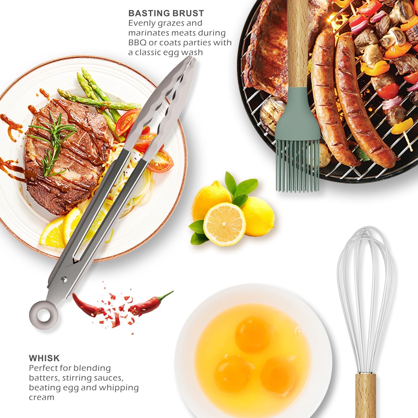 Foto 4 | Juego De Utensilios De Cocina Oannao Silicone 446°f  Resistente Al Calor - Venta Internacional.