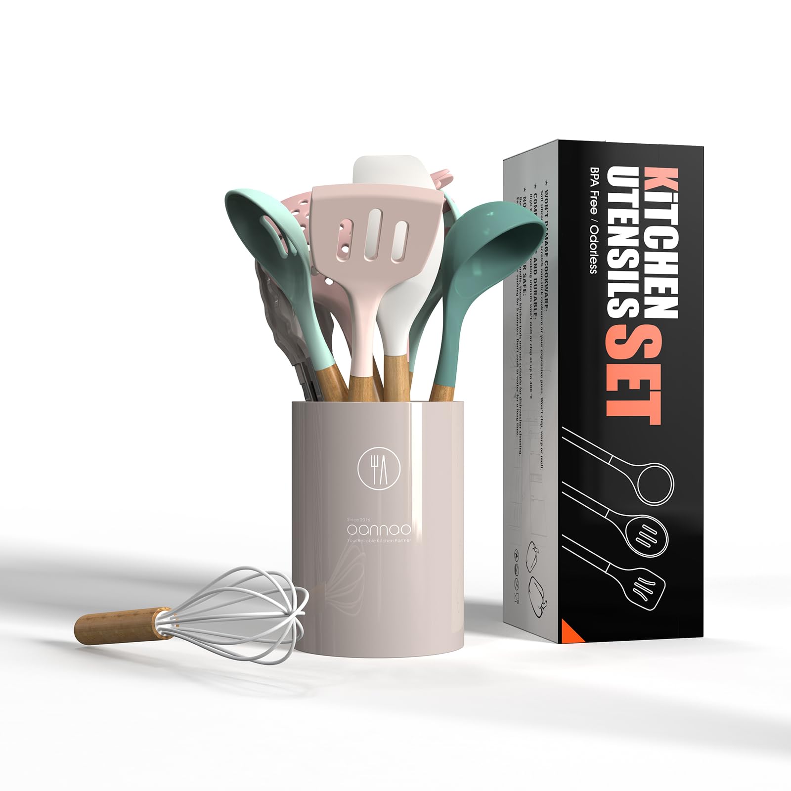 Foto 7 pulgar | Juego De Utensilios De Cocina Oannao Silicone 446°f  Resistente Al Calor - Venta Internacional.