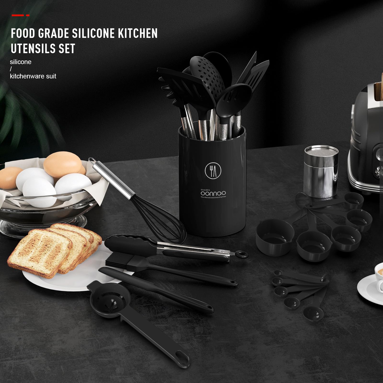 Foto 4 pulgar | Juego De Utensilios De Cocina Oannao De Silicona Resistente Al Calor  18 Piezas - Venta Internacional.