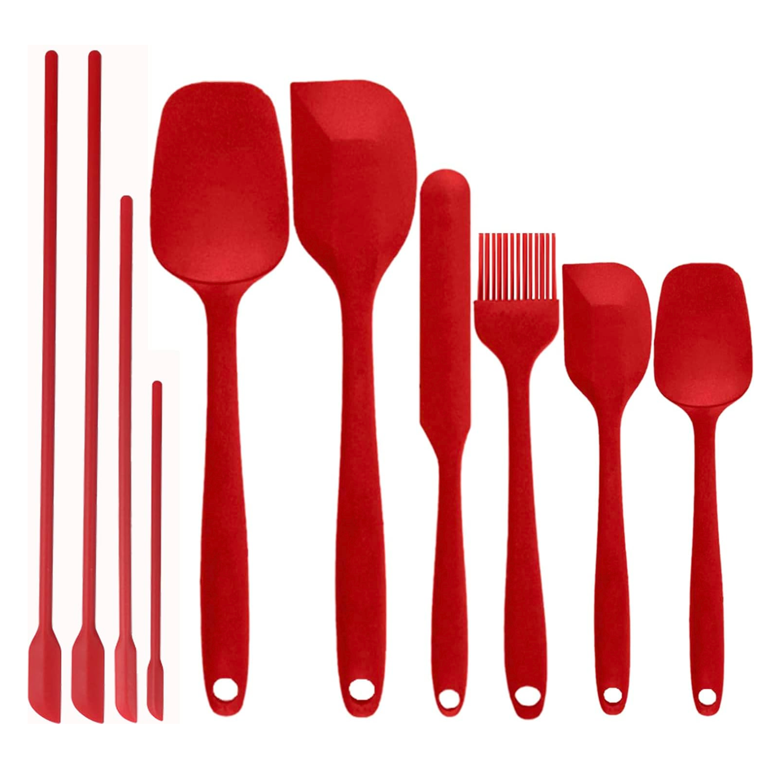 Foto 2 pulgar | Set 10 Espátulas Silicona Pala Cocina Antiadherentes Sin Bpa (rojo)