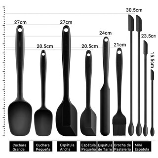 Foto 2 | Set 10 Espátulas Silicona Pala Cocina Antiadherentes Sin Bpa (rojo)