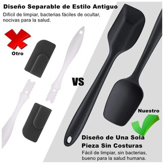 Foto 3 | Set 10 Espátulas Silicona Pala Cocina Antiadherentes Sin Bpa (rojo)