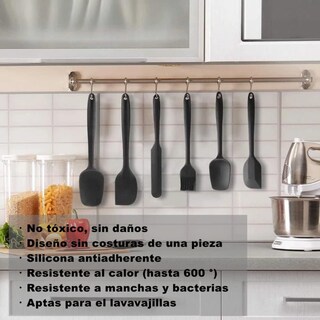 Foto 6 | Set 10 Espátulas Silicona Pala Cocina Antiadherentes Sin Bpa (rojo)