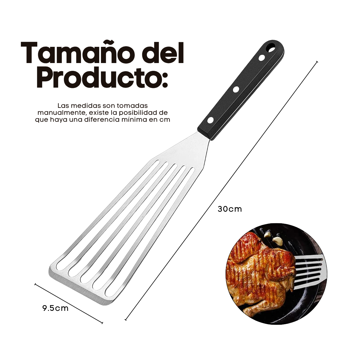 Foto 3 pulgar | Espátula Acero Inoxidable Cocción Alimento Parrilla Barbacoa
