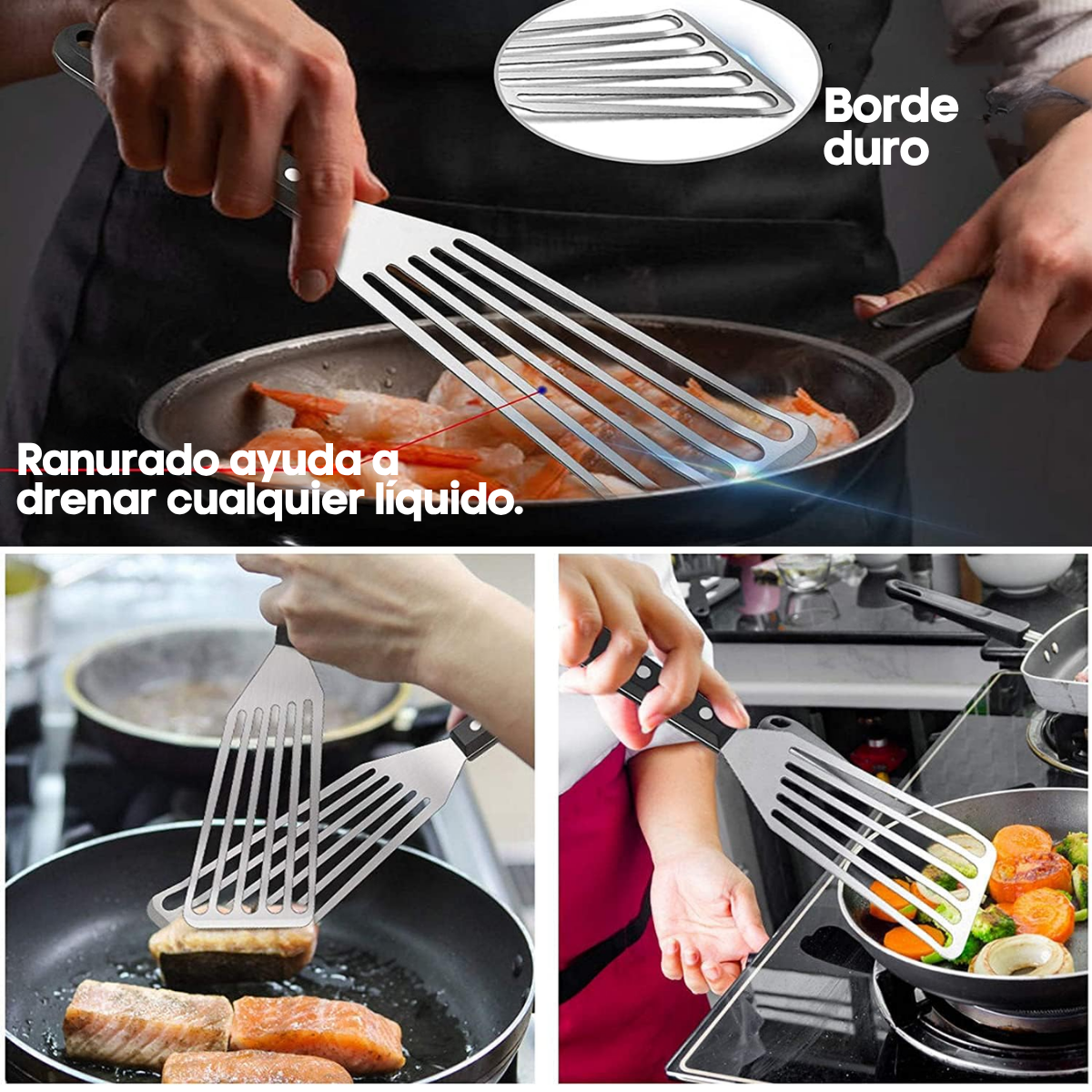 Foto 5 pulgar | Espátula Acero Inoxidable Cocción Alimento Parrilla Barbacoa