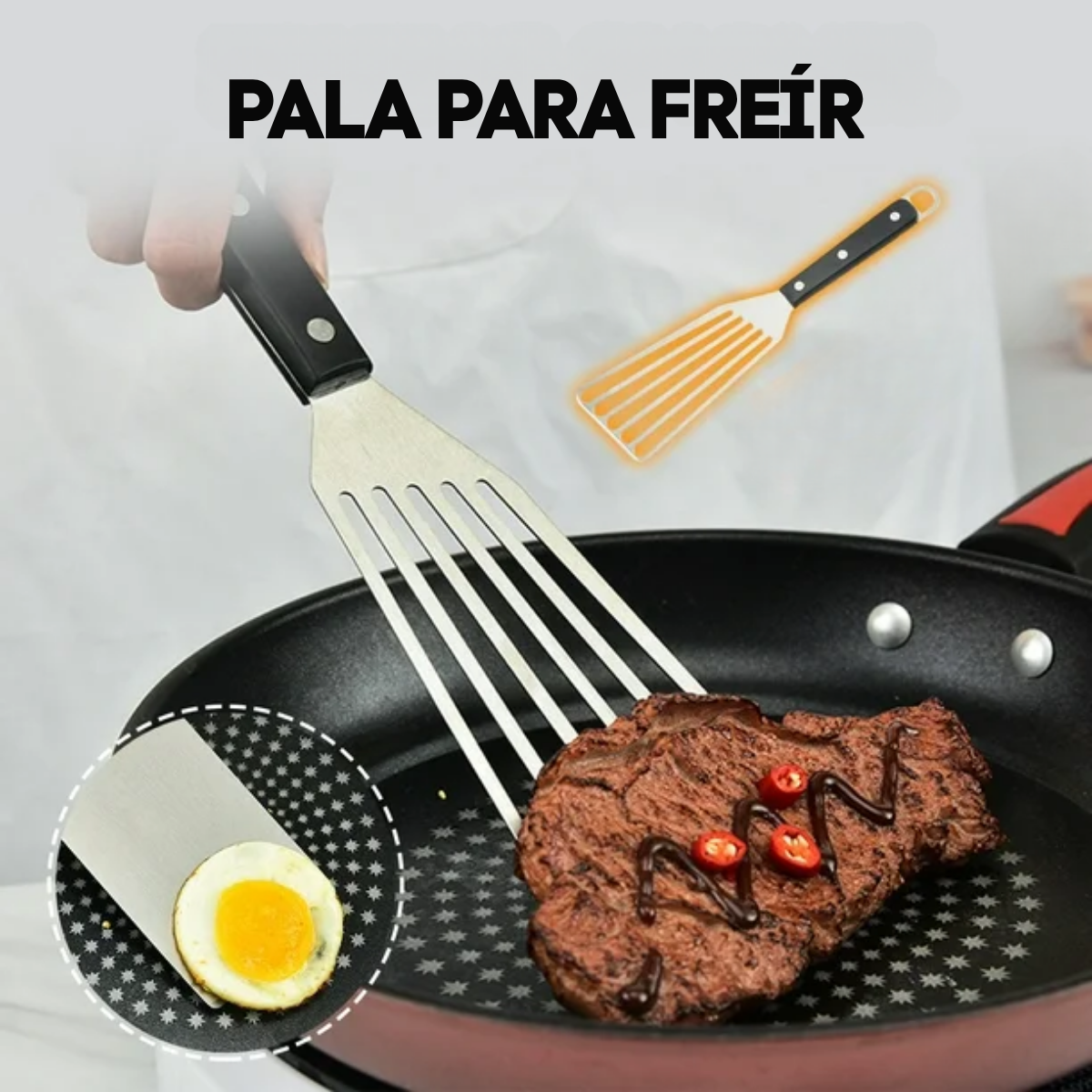 Foto 7 pulgar | Espátula Acero Inoxidable Cocción Alimento Parrilla Barbacoa