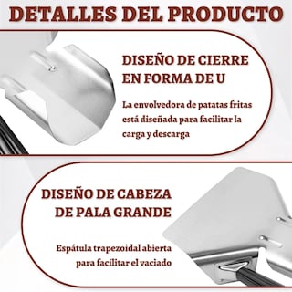 Foto 4 | Cuchara Lab.g De Acero Inoxidable Para Patatas Fritas Y Palomitas Plata Negro