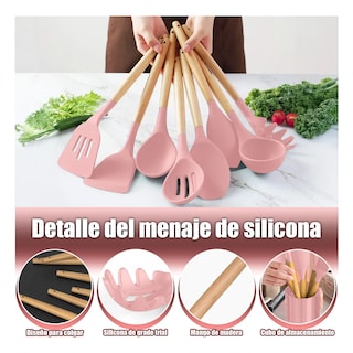 Foto 2 | Silicona Utensilios De Cocina Espatulas Reposteria Eo Safe Imports Esi-20656 Rosa
