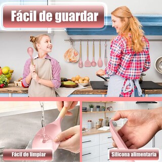 Foto 3 | Silicona Utensilios De Cocina Espatulas Reposteria Eo Safe Imports Esi-20656 Rosa