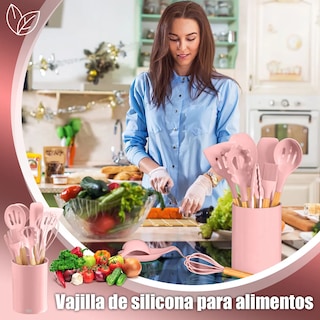 Foto 4 | Silicona Utensilios De Cocina Espatulas Reposteria Eo Safe Imports Esi-20656 Rosa