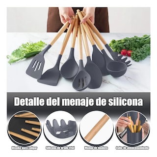Foto 2 | Silicona Utensilios De Cocina Espatulas Reposteria Eo Safe Imports Esi-20653 Gris