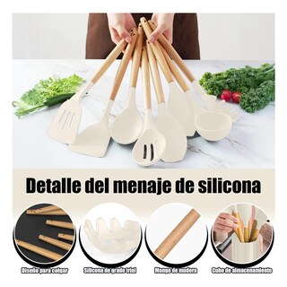 Foto 2 | Silicona Utensilios De Cocina Espatulas Reposteria Eo Safe Imports Esi-20652 Blanco