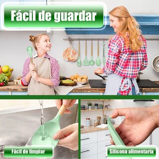 Foto 3 | Silicona Utensilios De Cocina Espatulas Reposteria Eo Safe Imports Esi-20657 Verde
