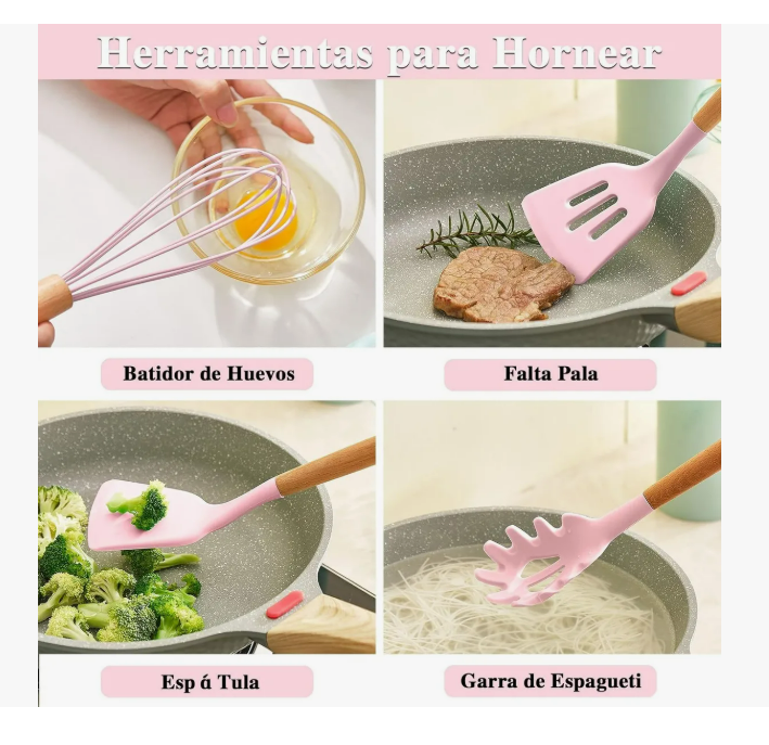 Foto 4 | Utensilios Silicona De Cocina Espatulas Brochas Teker 12 Set