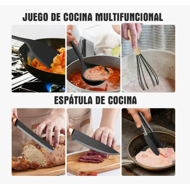 Foto 4 pulgar | Utenciliosn De Cocina Silicona Espatulas Y Cuchillos 26 Set