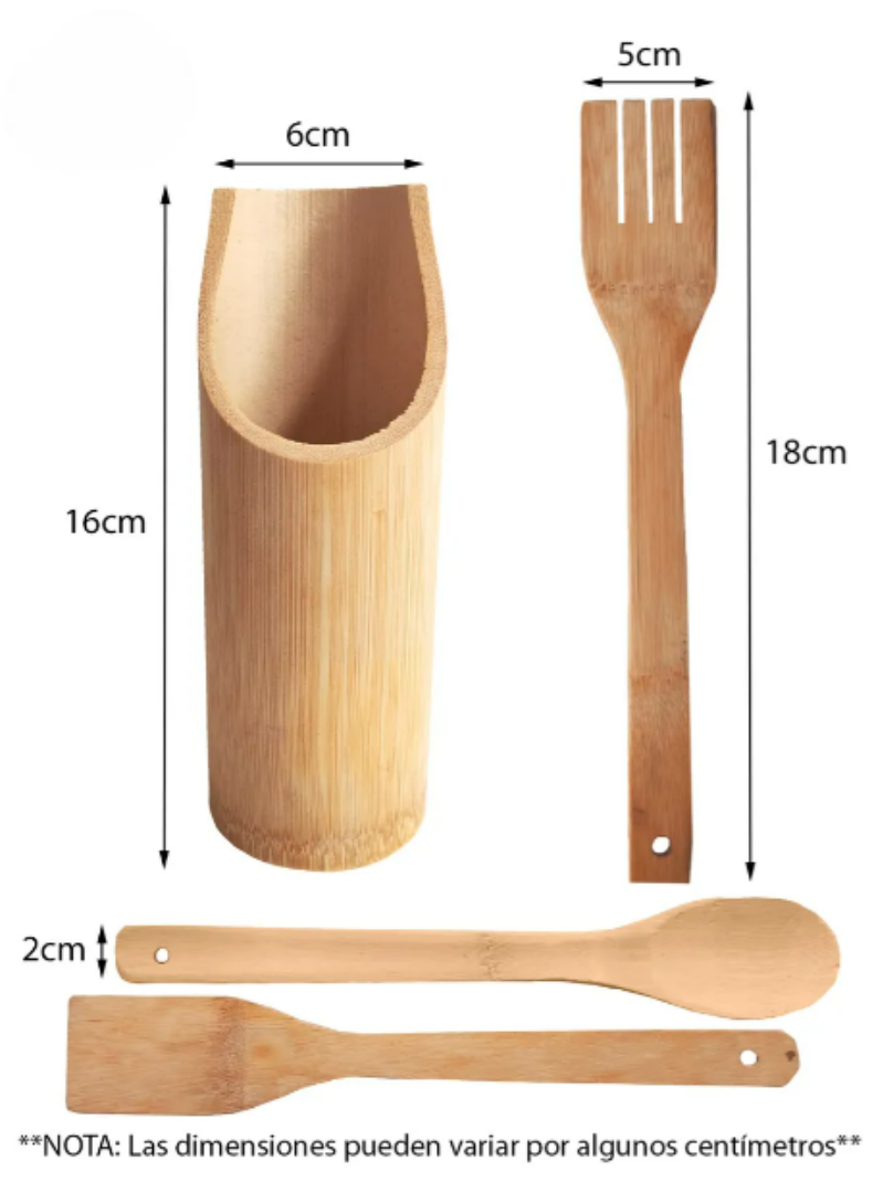 Foto 3 pulgar | Kit Xtellar De Utensilios De Cocina Premium En Bambú Con Organizador