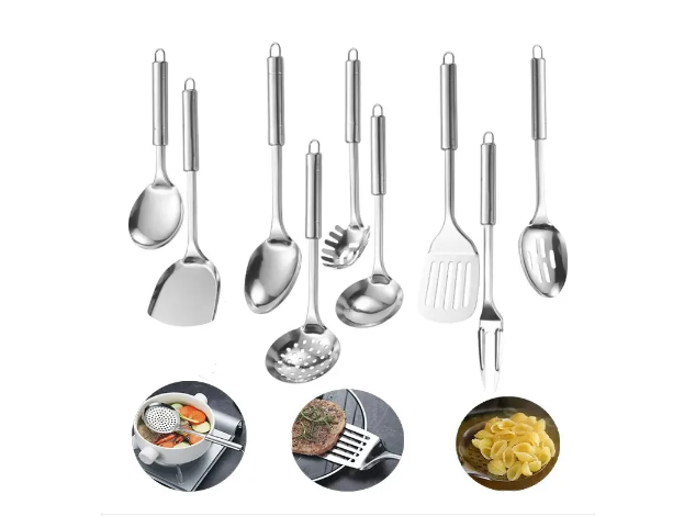 Foto 2 pulgar | Juego Utensilios Cocina Acero Inoxidable 9 Piezas Duradero