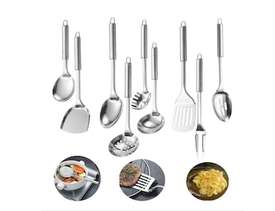 Foto 1 | Juego Utensilios Cocina Acero Inoxidable 9 Piezas Duradero
