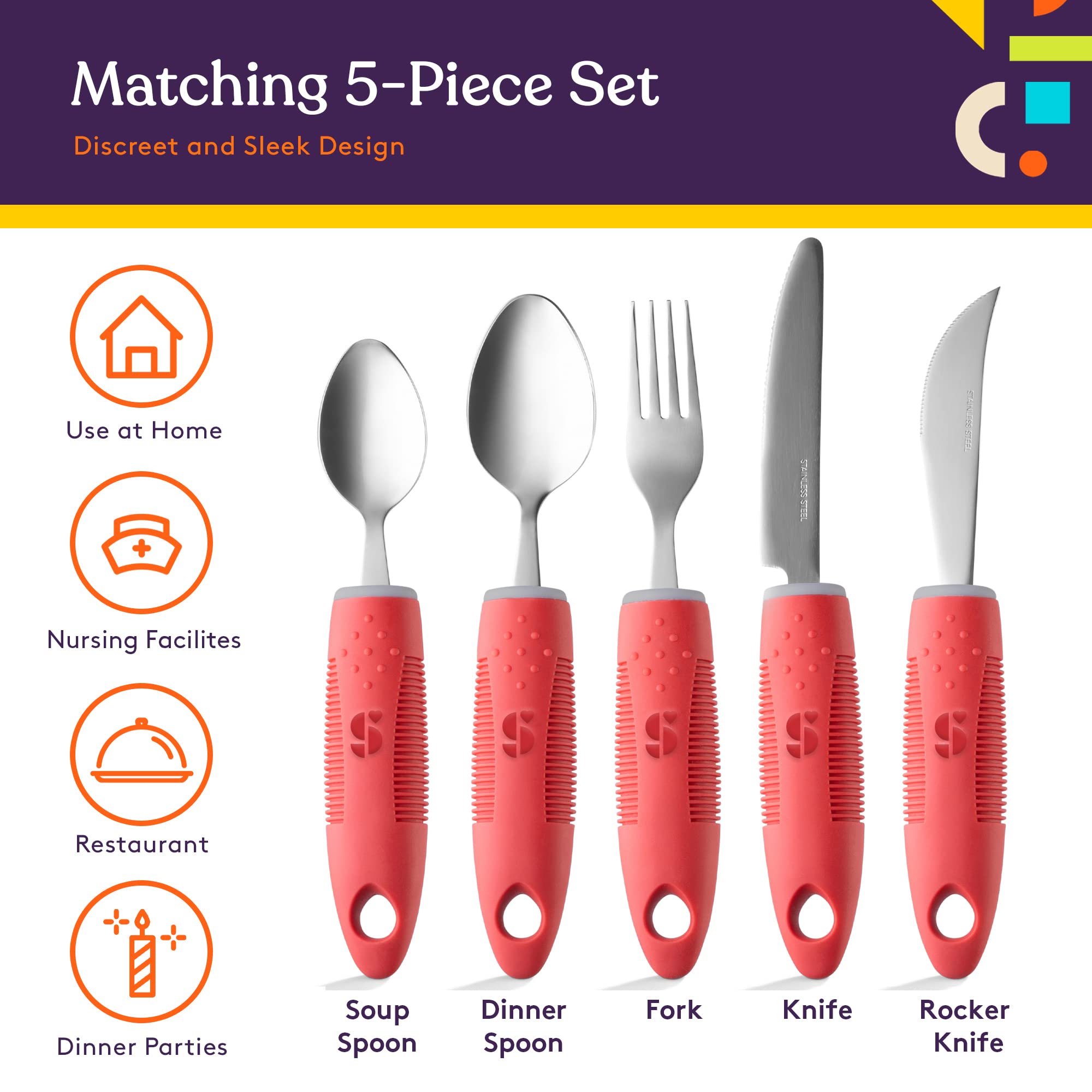 Foto 5 pulgar | Juego De Cocina Adaptive Utensilios Special Supplies De 5 Piezas  Color Rojo - Venta Internacional.