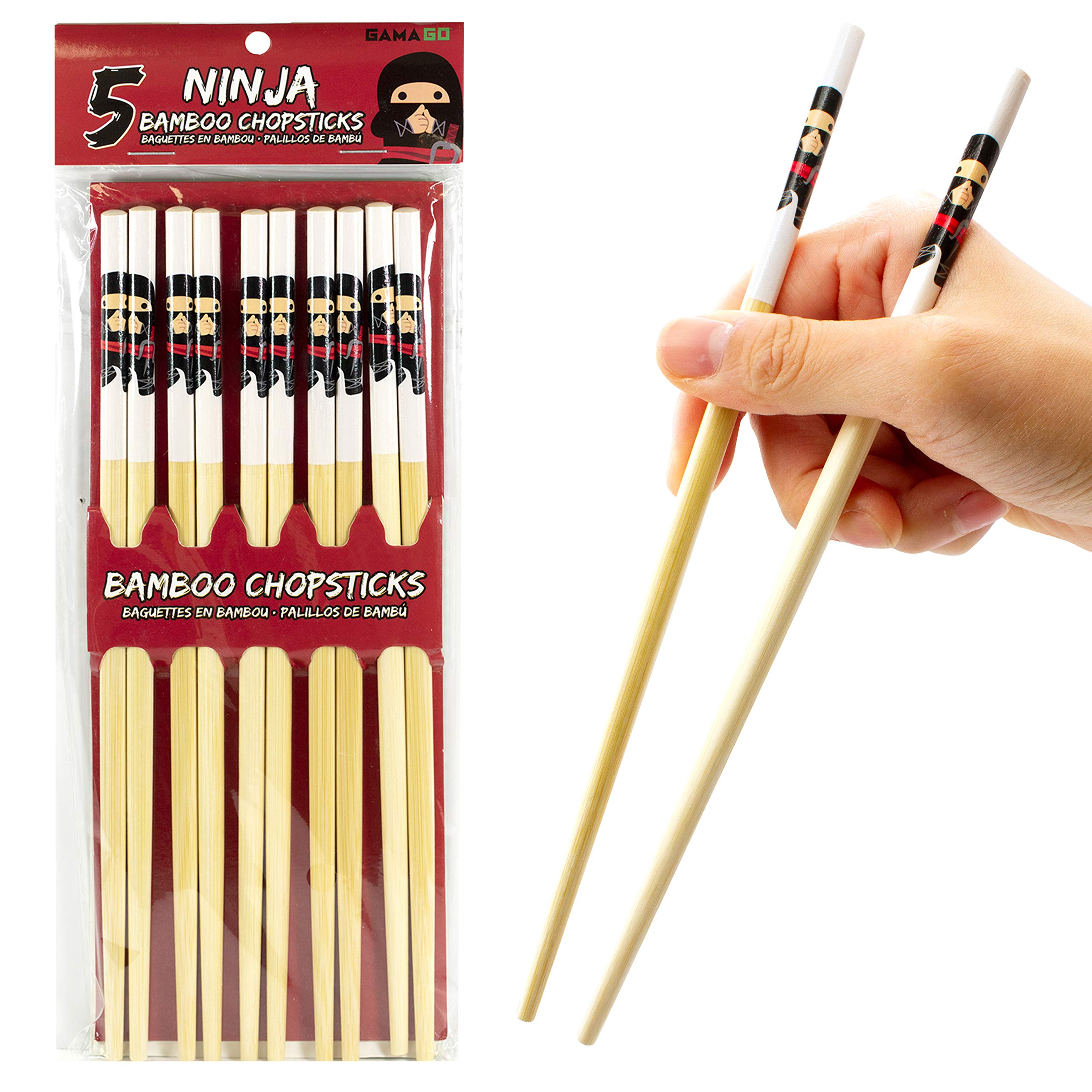 Foto 1 | Juego De Palillos Gamago Ninja Bamboo  5 Pares  23 5 Cm  Color Rojo - Venta Internacional.