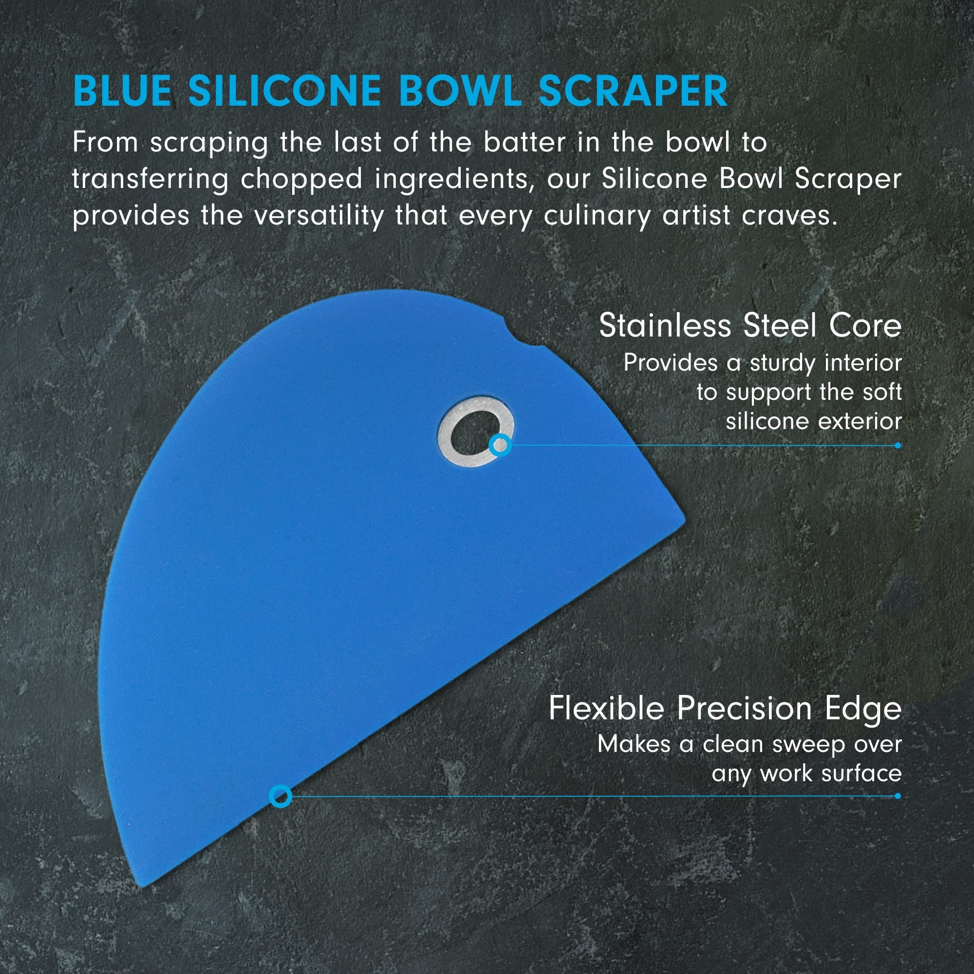 Foto 2 | Rascador De Cuencos De Silicona Messermeister Azul 6x8 Cm - Venta Internacional.