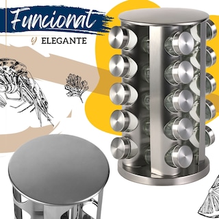 Foto 4 | Especiero de Cocina Giratorio Ecomlab Frascos