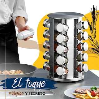 Foto 5 | Especiero de Cocina Giratorio Ecomlab Frascos