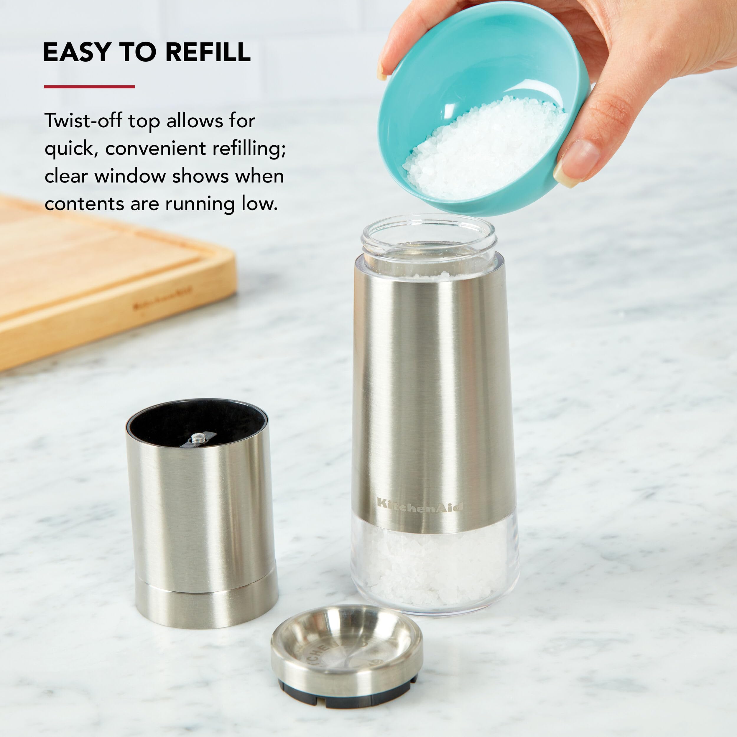 Foto 7 | Molinillo De Sal Kitchenaid, Relleno De Acero Inoxidable, 20 Cm - Venta Internacional.