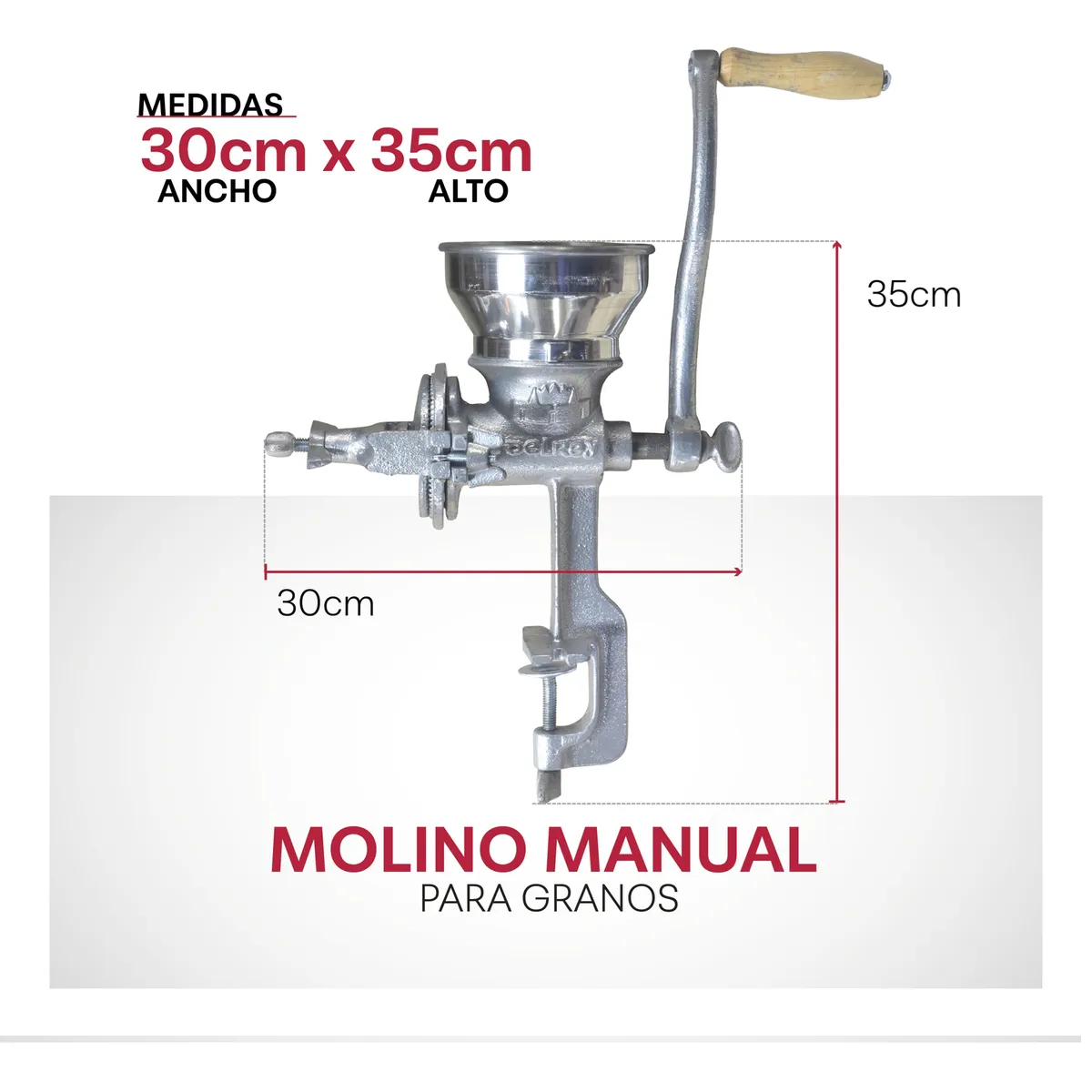 Foto 4 pulgar | Molino De Mano Estañado De Hierro Fundido Para Granos Y Alimentos Alta Resistencia Tradicional