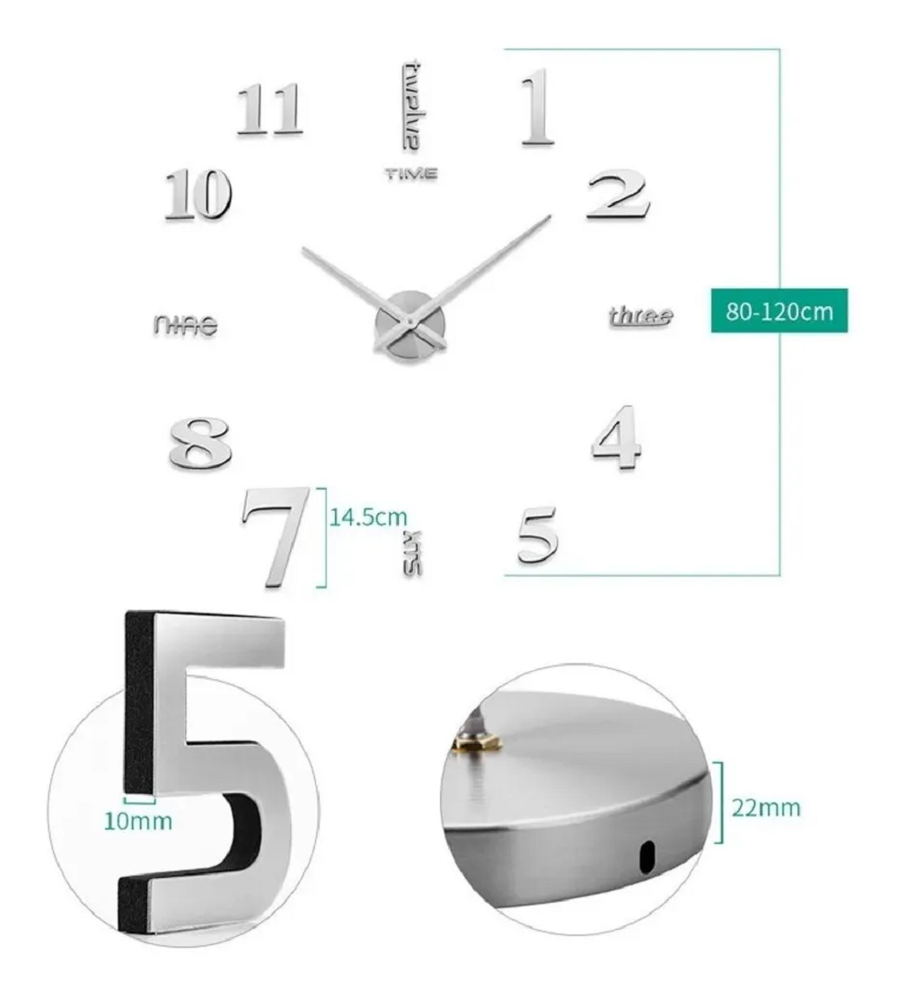 Foto 4 pulgar | Reloj De Pared Malubero Con Diseño 3d color Blanco