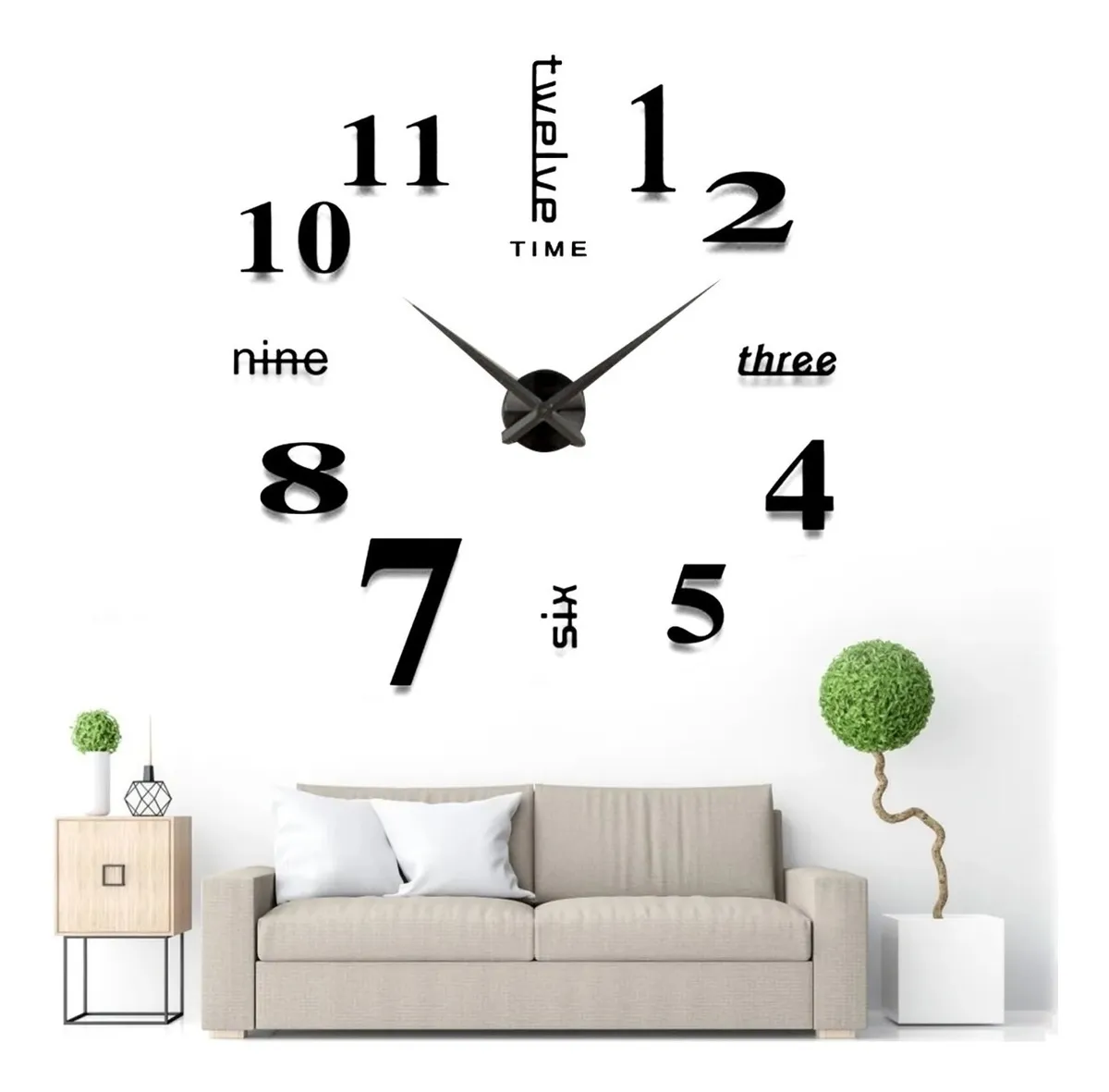 Foto 4 pulgar | Reloj de Pared Malubero MALU625 color Negro 3D