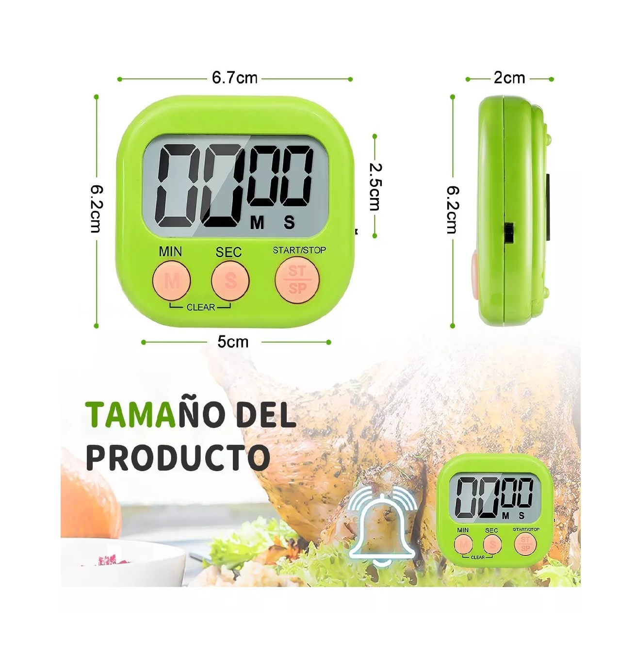 Foto 3 pulgar | Temporizador Cocina Digital Huevo Timer Cronómetro Alarma