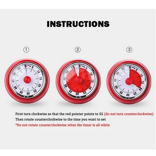 Foto 4 | Venta Internacional- Temporizador Mecánico HTTN Retro de Cuenta Regresiva