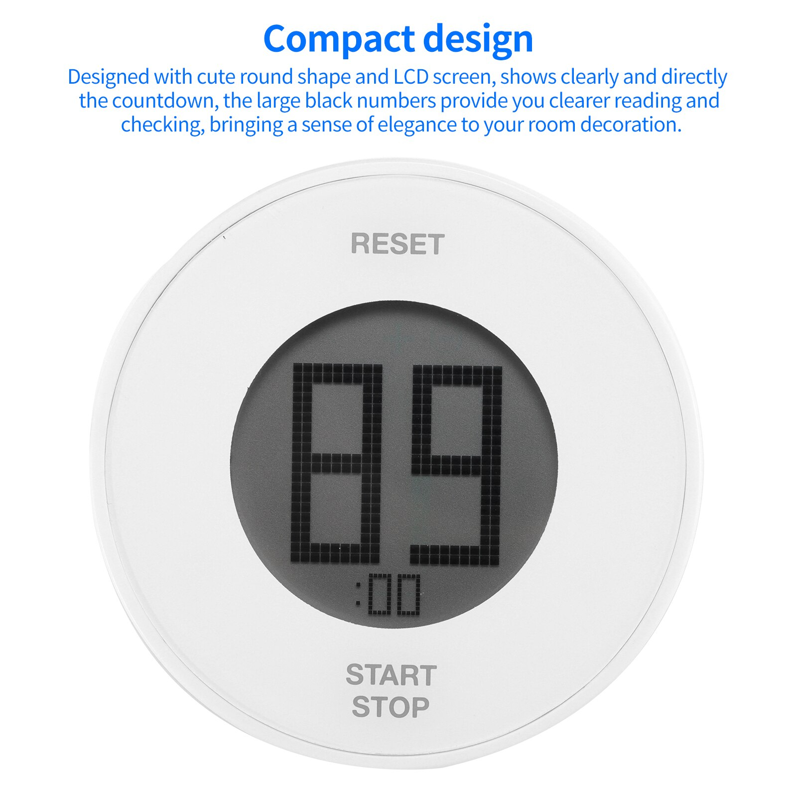 Foto 5 pulgar | Venta Internacional- Timer de Cocina HTTN Blanco con Pantalla LCD Giratoria Magnética