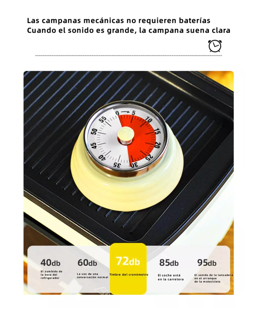 Foto 4 | Temporizador Con Soporte Magnético Para Cocina color Plata/Amarillo