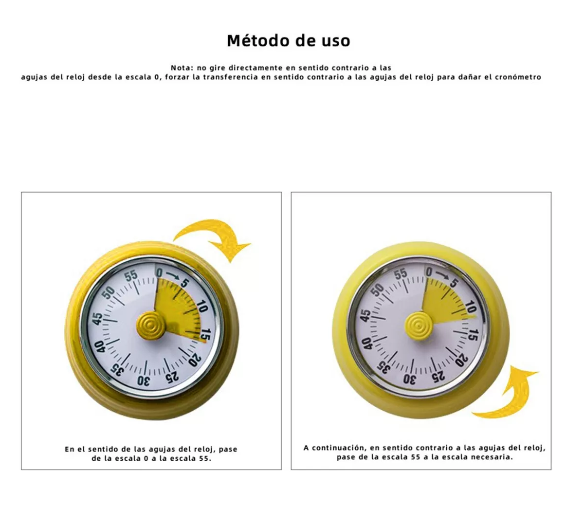 Foto 4 pulgar | Temporizador Maquinaria con Soporte Magnético Amarillo para Cocina