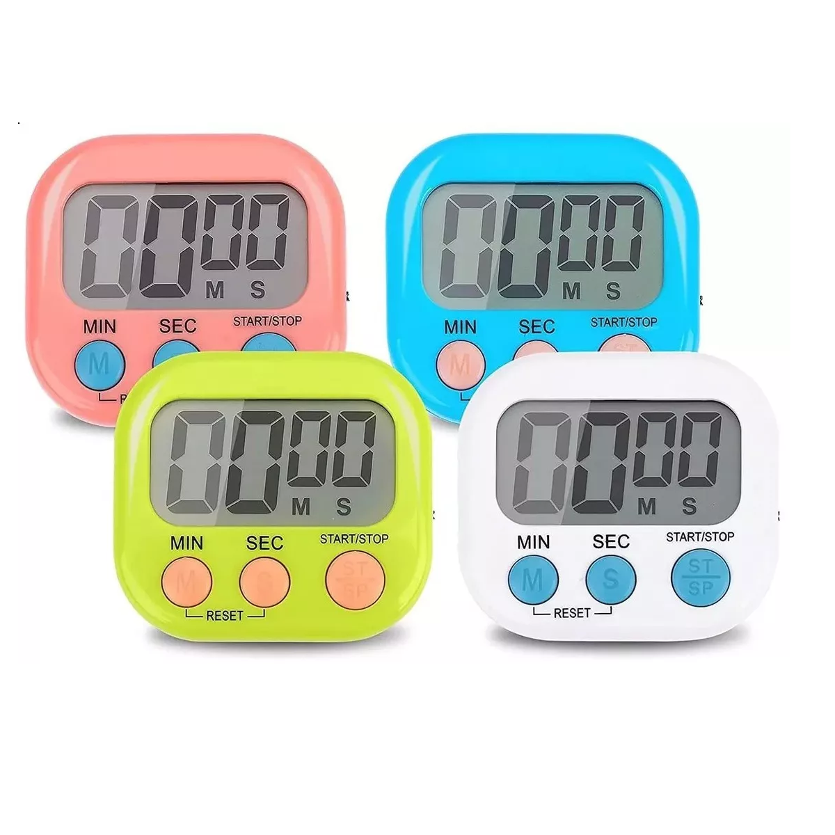 4 Temporizador Cocina Digital Huevo Timer Cronómetro Alarma Eo Safe Imports Esi-15518 Multicolor