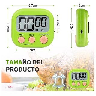 Foto 2 | 4 Temporizador Cocina Digital Huevo Timer Cronómetro Alarma Eo Safe Imports Esi-15518 Multicolor