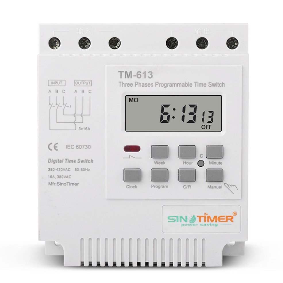 Foto 2 pulgar | Interruptor Temporizador Sinotimer Tm613 380v Trifásico Con Luz De Fondo - Venta Internacional.