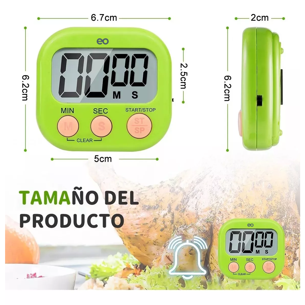 Foto 3 pulgar | Language 4 Temporizador Cocina Digital Huevo Timer Cronómetro Alarma Eo Safe Imports Esi-15518-1 Multicolor