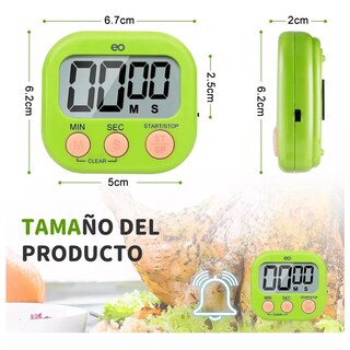 Foto 2 | Language 4 Temporizador Cocina Digital Huevo Timer Cronómetro Alarma Eo Safe Imports Esi-15518-1 Multicolor